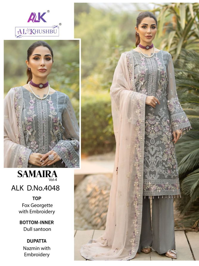 Samaira Vol 4 By By Al Khushbu Georgette Pakistani Suits Wholesale Shop In Surat